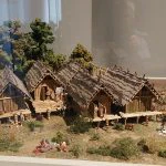 Modell eines Nachbau einer Pfahlbausiedlung in Arbon - Schweiz