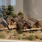 Modell eines Nachbau einer Pfahlbausiedlung in Arbon - Schweiz